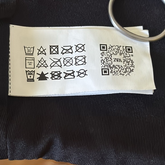 ZARA black leather strappy lace up bandeau v-cut halter crop top size small - Picture 12 of 13